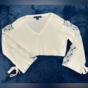 French Connection sweater delicate lace sleeves!!!